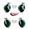 Service Caster 8 Inch Green Poly on Steel Caster Set with Roller Bearings 4 Swivel Lock 2 Brake SCC-30CS820-PUR-GB-TLB-BSL-2-BSL-2 - alternate 6